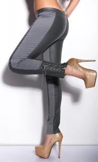 Bokánál fűzős női nadrág - Szürke (XS-XL) (Szállítási idő:)