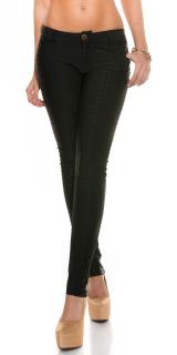 Csinos női nadrág gomb optikával - Fekete (XL) (Szállítási)