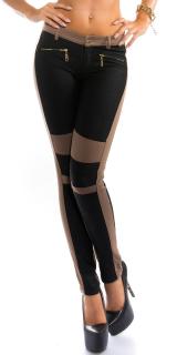 Két színű női nadrág - Capuccino-fekete (L) (Szállítási idő:)
