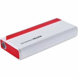 Extol Prémium autós indító, benzinmotorokhoz, beépített 9000 mAh Li-polimer akkuval + power bank 5V, "bikázó", 400A