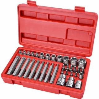 Extol Prémium BIT és dugókulcs klt. 35 db TORX, 1/4", műanyag dobozban (8818211)