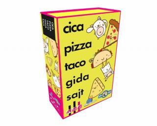 Cica, pizza, taco, gida, sajt társasjáték kölcsönözhető
