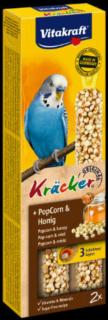 Vitakraft Kracker Dupla Rúd (Popcorn,méz) – kiegészítő eleség Hullámos papagáj részére (60g)