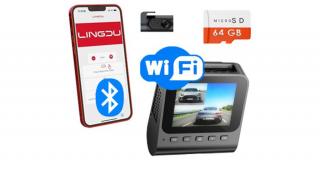 4K-s WIFI+GPS dupla autós kamera Lingdu V620