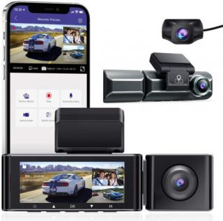Újszerű használt 3 kamerás 4K-s WIFI+GPS AzDome m550 autós kamera AJÁNDÉK 64 GB-os SD KÁRTYÁVAL