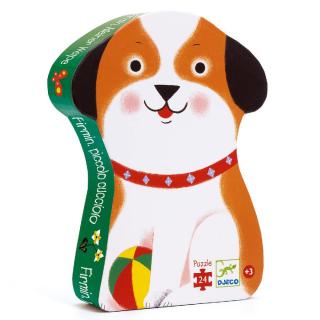 DJECO Formadobozos puzzle - Firmin, a kis kutyus, 24 db-os - Firmin, little puppy