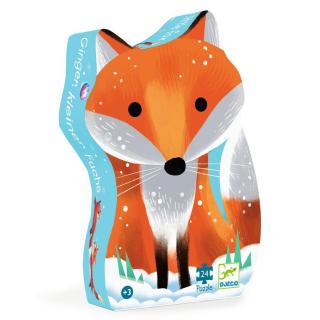 DJECO Formadobozos puzzle - Gyömbér a kis róka, 24 db-os - Ginger, little fox
