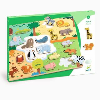 DJECO Formaillesztő, formaberakó - Állati formák - Puzzlo Animo