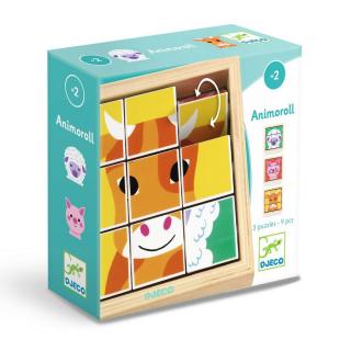 DJECO kockakirakó - állatkipörgető -Animoroll