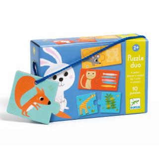 DJECO Párosító puzzle - Ki mit eszik? -20 db-os
