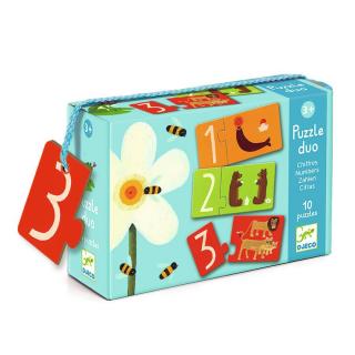 DJECO Párosító puzzle - Számok, 20 db-os - Numbers