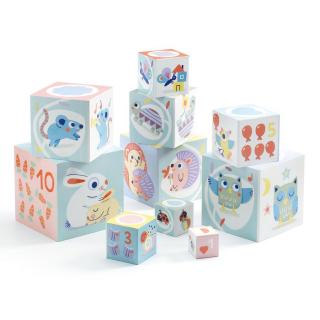 DJECO toronyépítő kocka - nyuszis- BabyBloki