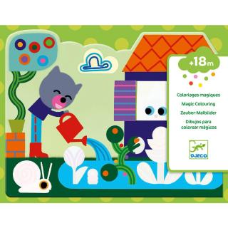 DJECO vízzel színező készlet - Bújocska a kertben