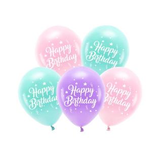 Eco lufi csomag Happy Birthday pasztell