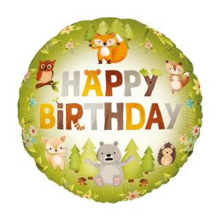 Fólia lufi erdő állatai Happy Birthday