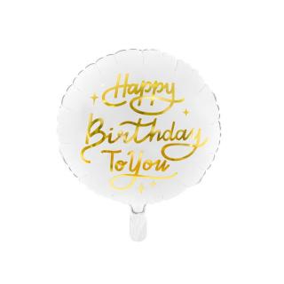 Fólia lufi fehér Happy Birthday to you