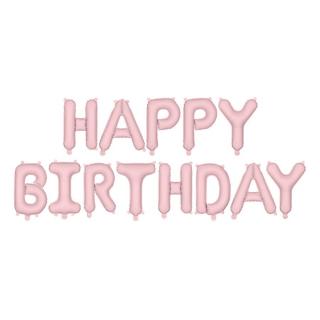 Fólia lufi felirat Happy Birthday - rózsaszín