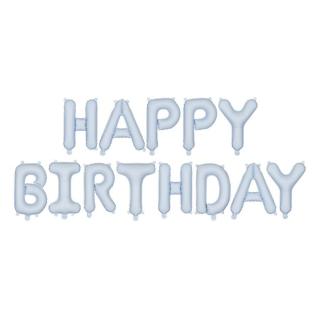 Fólia lufi felirat Happy Birthday - világoskék