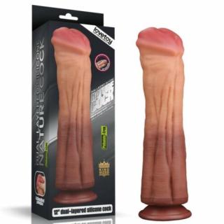 12'' Dual layered Platinum Silicone Cock - 30 cm Élethű Óriás dildó, tapadókorongos dildó