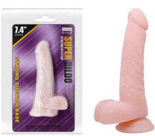 7.4" Realistic Dildo - 21 cm Élethű VASTAG dildó, tapadókorongos dildó