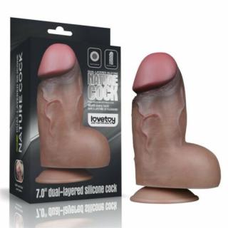 7" Dual-Layered Silicone Nature Cock - Szilikon dildó, 18,2 cm