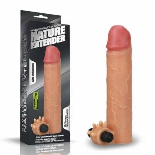 Add 2" Vibrating Silicone Extender 19,3 cm - péniszköpeny, péniszhosszabbító +5 cm és Vibrációval