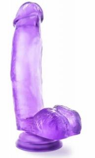 B Yours Sweet'n Hard 1 Purple - Élethű dildó, tapadókorongos dildó 18 cm