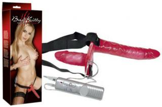 Bad Kitty Strap-on - Felcsatolható vibrátor, felcstolható dildó 10 és 18 cm