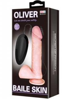 Baile Skin Oliver 9,5" - 19,5 cm élethű szilikon vibrátor, forgófejű vibrátor