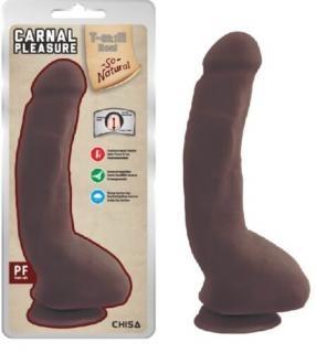 Carnal Pleasure Brown - 23,5 cm Élethű  dildó, tapadókorongos dildó