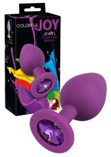Colorful Joy Jewel Purple Plug - Anál plug, Szilikon Anál tágító, anál ékszer