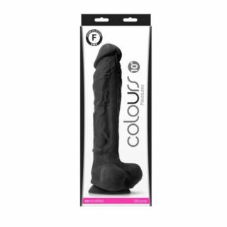 Colours - Pleasures - 10" Dildo - Black Szilikon vibrátor 25,4 cm