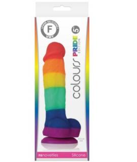 Colours Pride Edition 5 inch Dildo Rainbow - Élethű szilikon dildó 17,5 cm