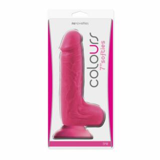 Colours Softies 7 inch Dildo Pink - Élethű dildó, 20,3 cm