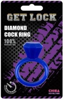 Diamond Cock Ring Clear - Vibrogyűrű, vibrációs gyűrű KÉK