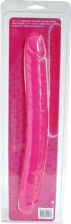 DOUBLE DONG PINK CLEAR SOFT - dupla dildó 33 cm
