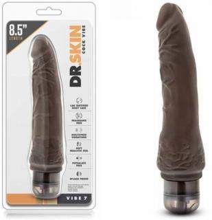 Dr. Skin Cock Vibe 7 Chocolate - Élethű vibrátor 21,5 cm