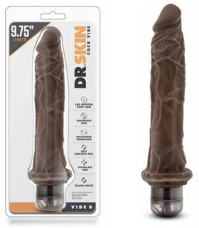 Dr. Skin Cock Vibe 8 Chocolate - Élethű vibrátor 24,5 cm
