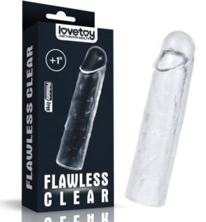 Flawless Clear Penis Sleeve +2,5 cm - Péniszhosszabbító, péniszköpeny - AKCIÓS
