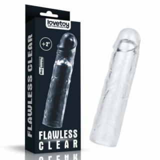 Flawless Clear Penis Sleeve +5 cm - Péniszhosszabbító, péniszköpeny - AKCIÓS