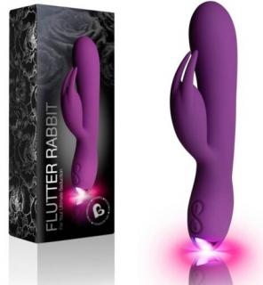 Flutter Rabbit - Purple - AKKUS klitoriszkaros vibrátor, szilikon vibrátor 18 cm LILA
