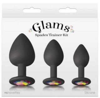 Glams - Spades Trainer Kit - Black - Anál plug, szilikon Anál tágító, anál izgató