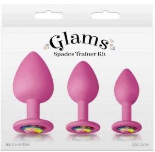 Glams - Spades Trainer Kit - Pink - Anál plug, szilikon Anál tágító, anál izgató