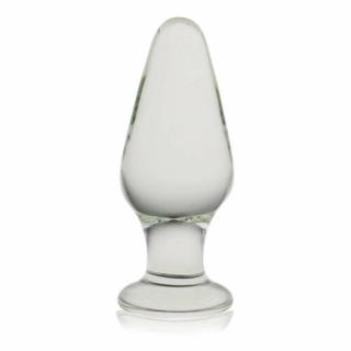 Glass Romance clear - Üveg anál plug, anál tágító 12 cm