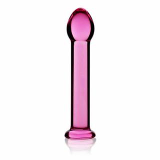 Glass Romance pink - Üveg dildó 16 cm