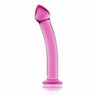 Glass Romance Pink - Üveg dildó 17,8 cm