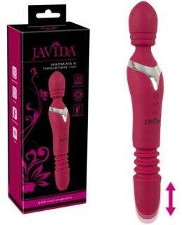 Javida Thrusting - melegítős forgó-lökő- és masszírozó vibrátor egyben (piros)