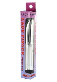 Lady Finger Vibrator Silver - Rúdvibrátor 8 cm