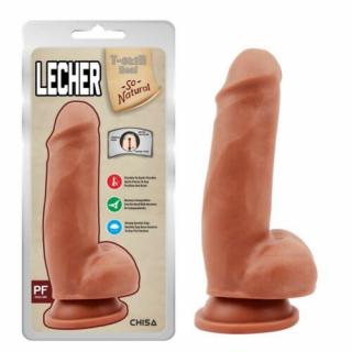 Lecher-Latin - 18 cm Élethű  dildó, tapadókorongos dildó