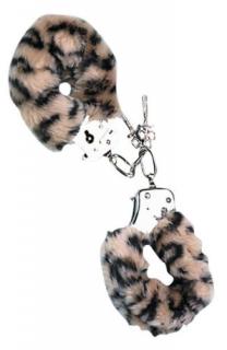 Love Cuffs Leopard Plush - Fém bilincs, plüss bilincs